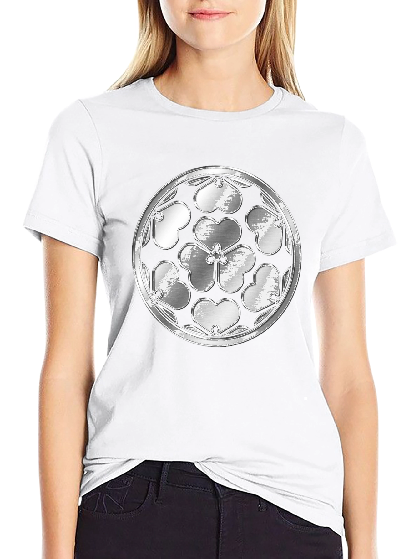 Shamrock Rosette Graphic Tee - Black