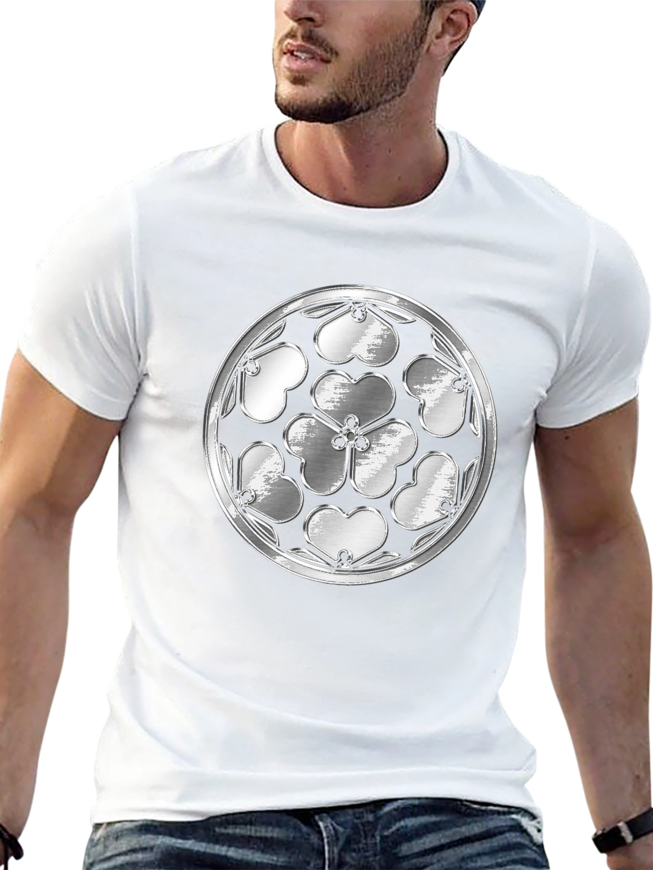 Shamrock Rosette Graphic Tee - Black