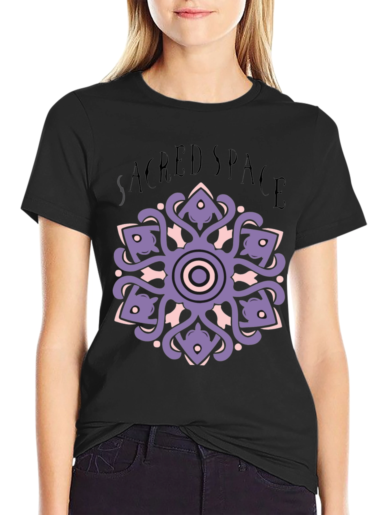 Sacred Space Mandala T-Shirt - Black
