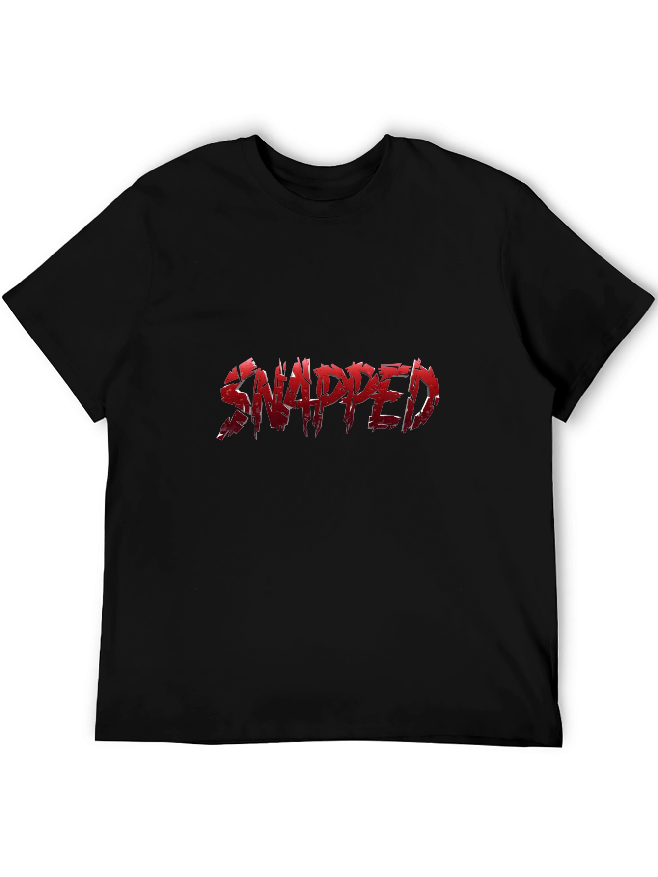 Snapped Red Graphic Print Black T-Shirt