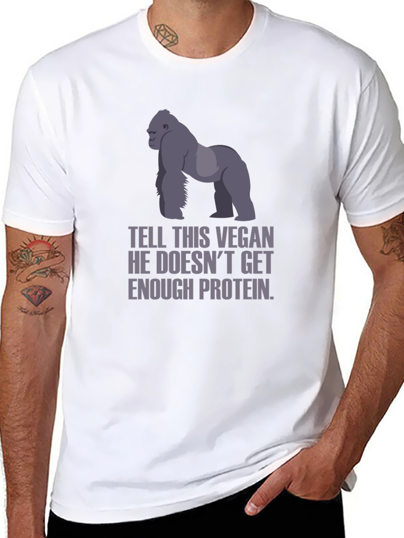 Vegan Gorilla Protein Funny T-Shirt