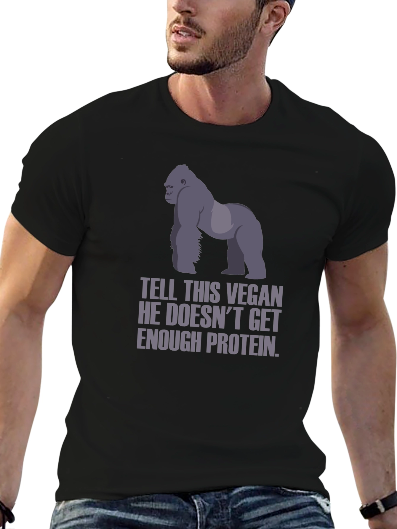 Vegan Gorilla Protein Funny T-Shirt