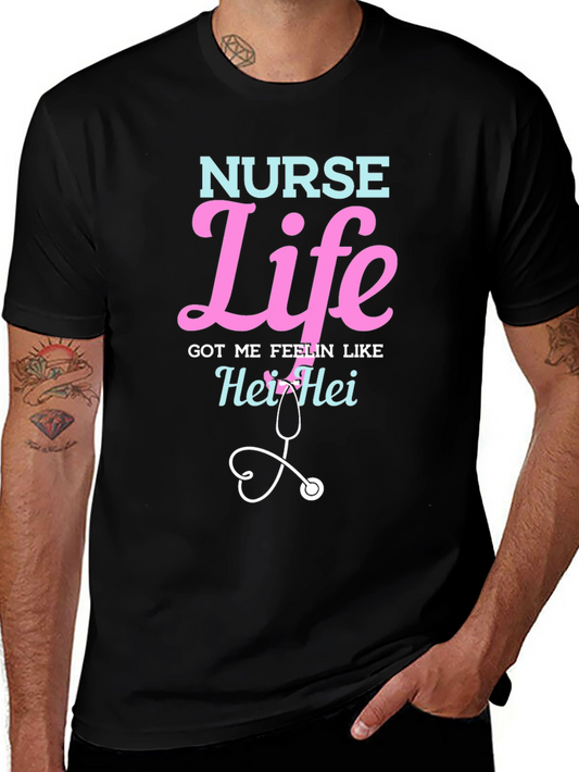 Nurse Life T-Shirt - Hei Hei Stethoscope Graphic