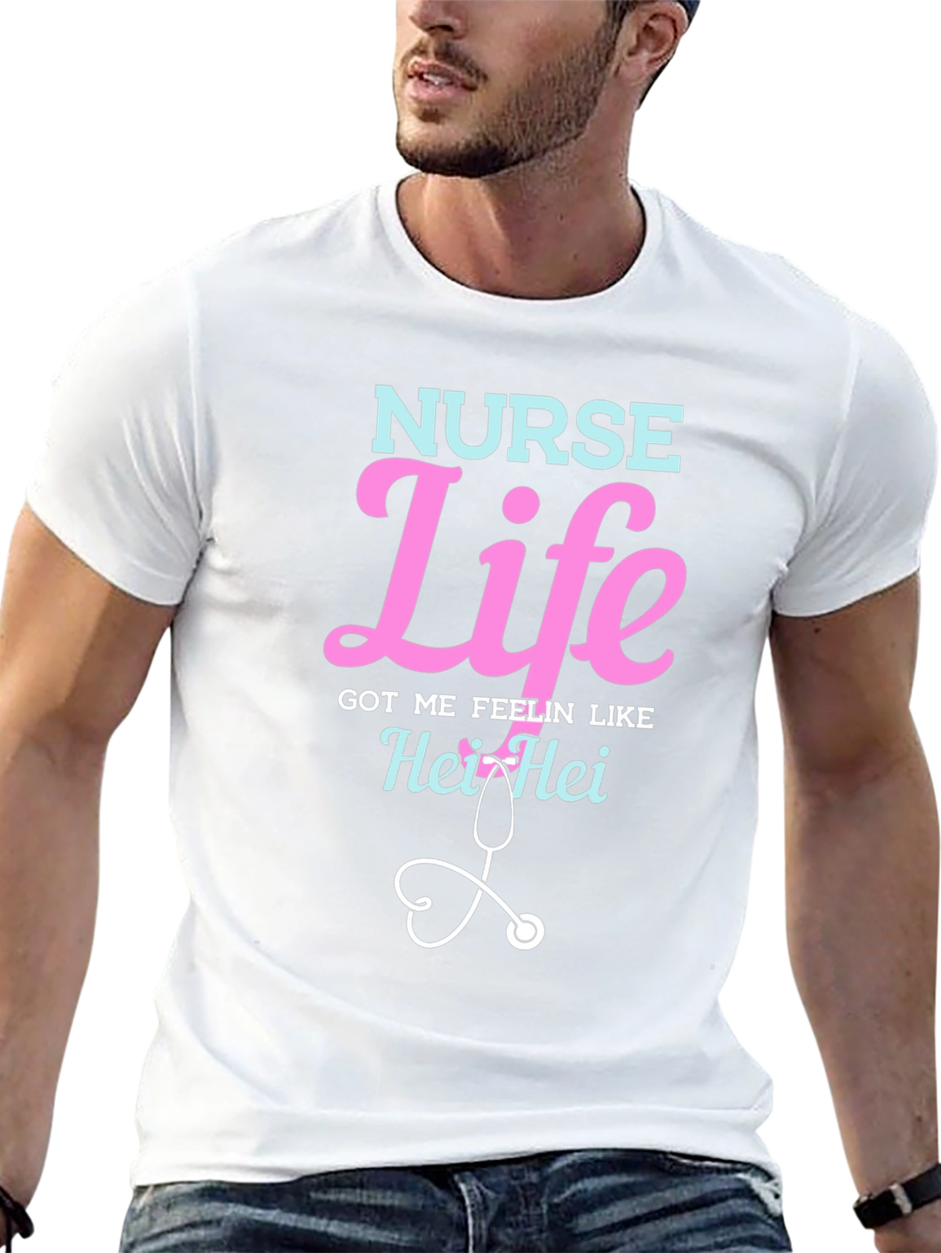 Nurse Life T-Shirt - Hei Hei Stethoscope Graphic
