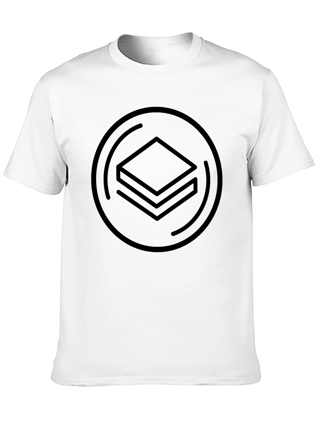 Minimalist Stacked Squares Graphic Tee - Black