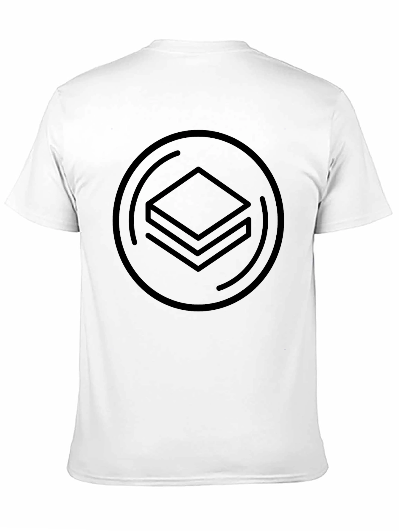 Minimalist Stacked Squares Graphic Tee - Black