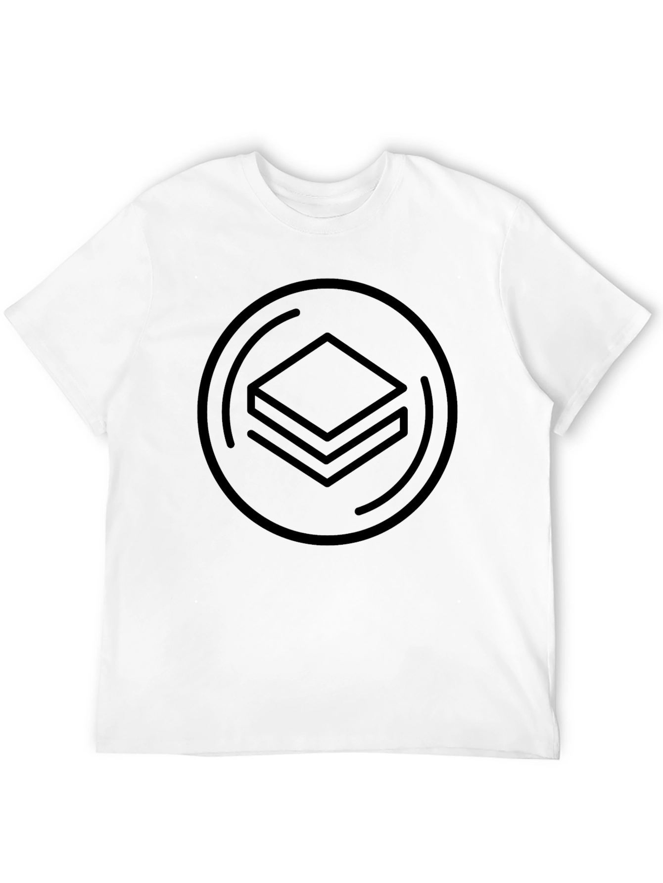 Minimalist Stacked Squares Graphic Tee - Black