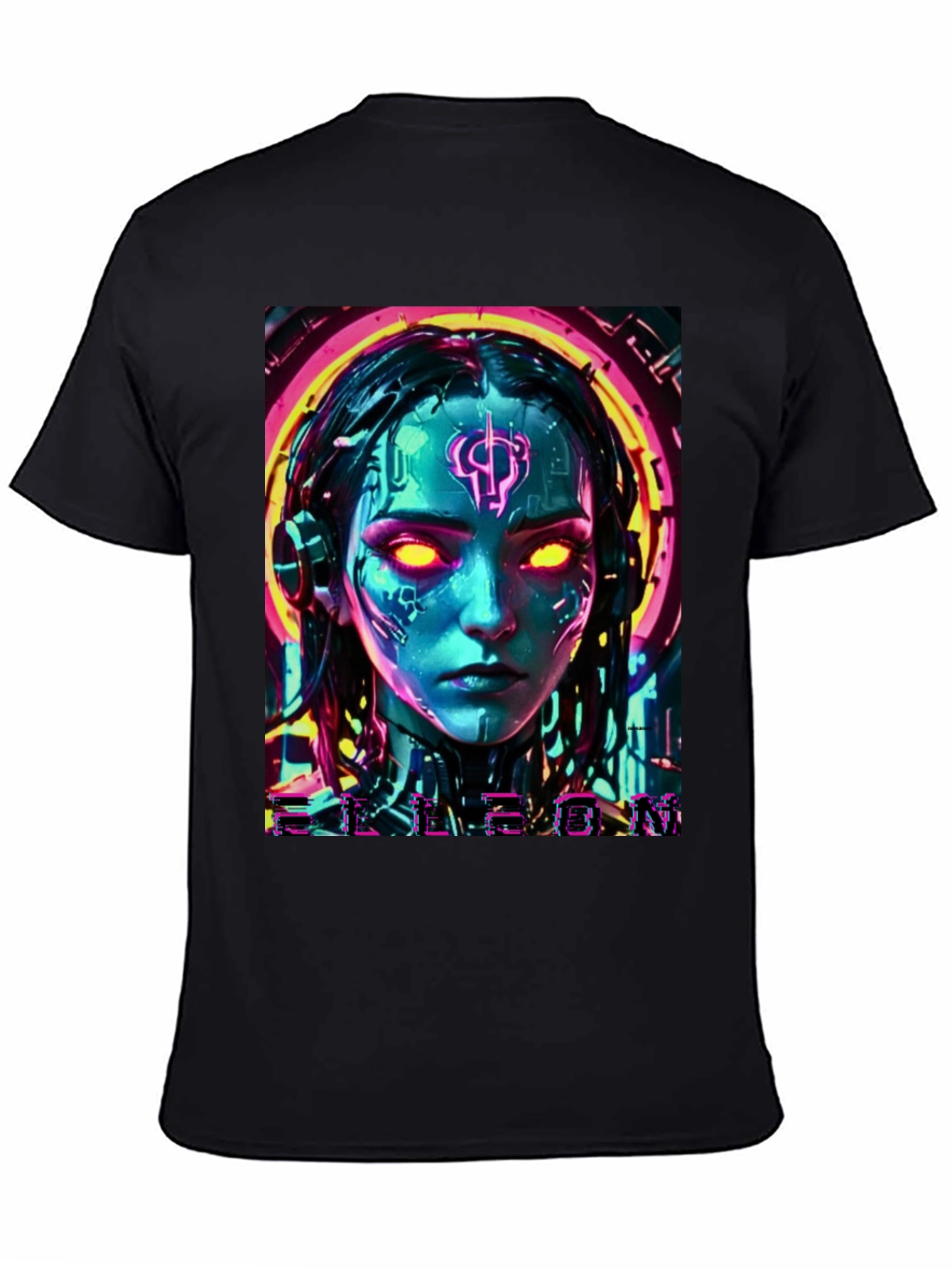 Cyberpunk Girl Tee - Sci-Fi Neon Design T-Shirt