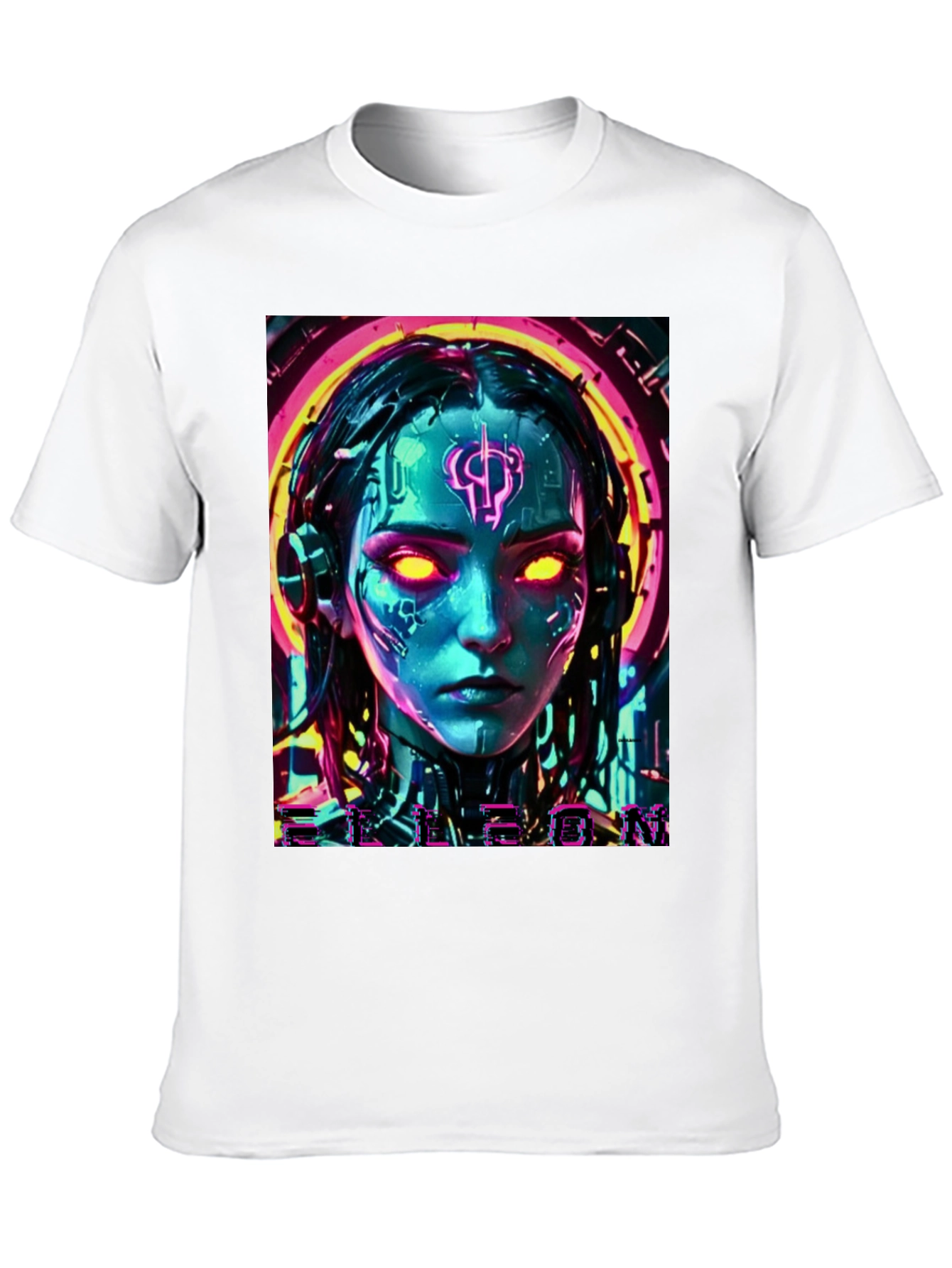 Cyberpunk Girl Tee - Sci-Fi Neon Design T-Shirt