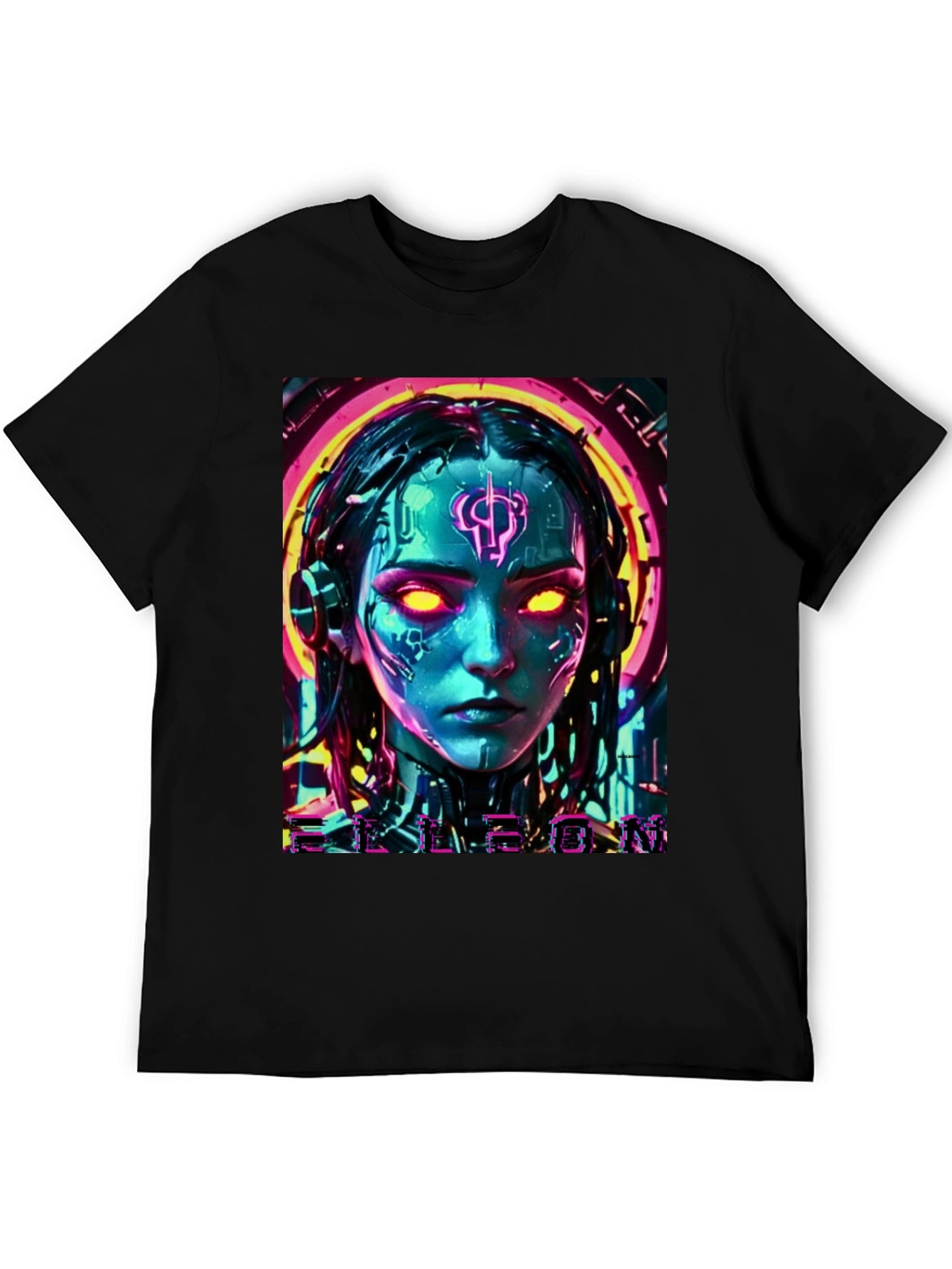 Cyberpunk Girl Tee - Sci-Fi Neon Design T-Shirt