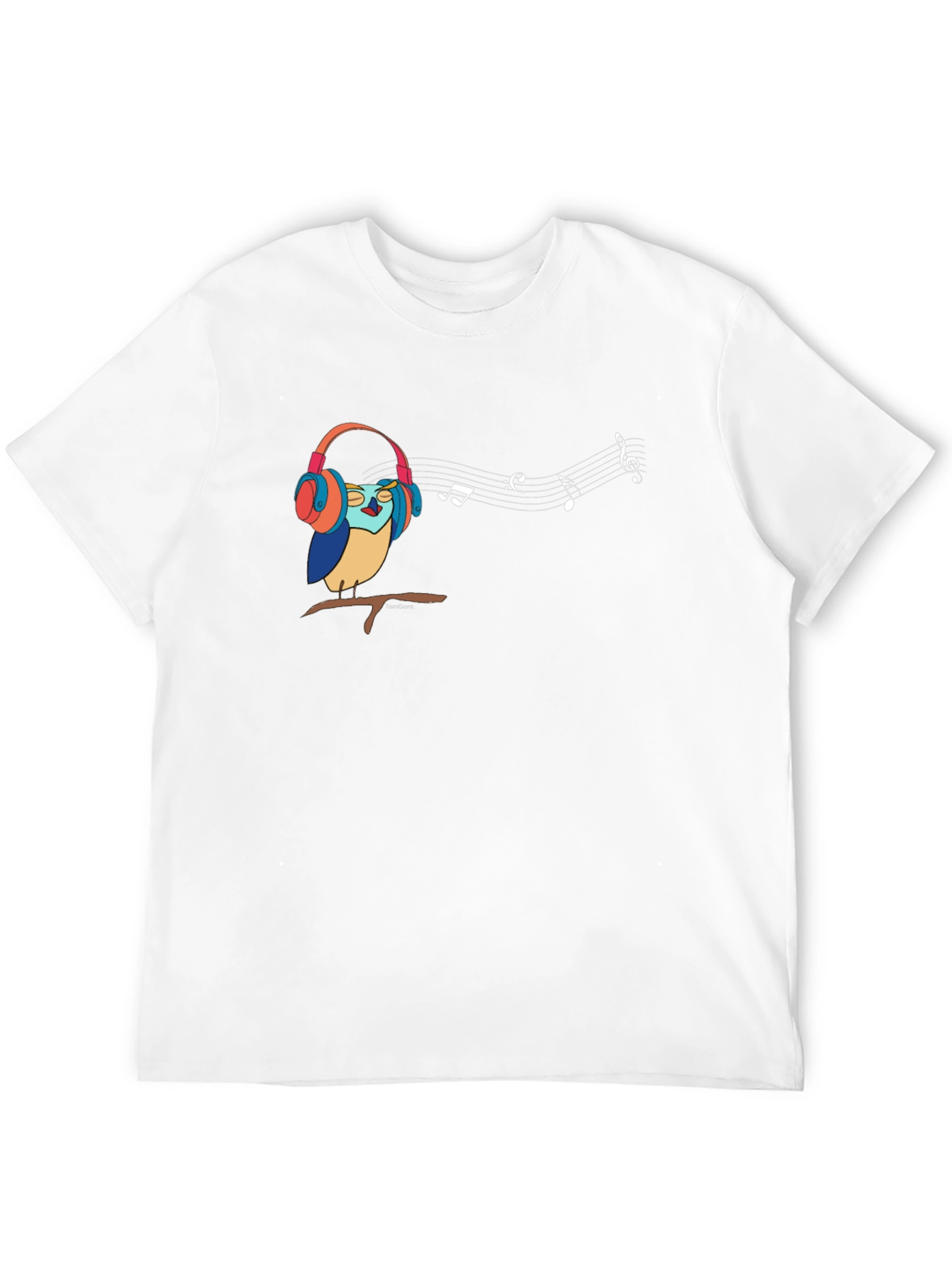Owl in Headphones Graphic T-Shirt - Music Lover Tee