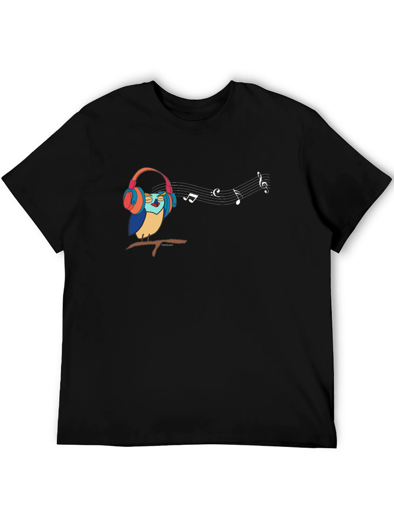 Owl in Headphones Graphic T-Shirt - Music Lover Tee