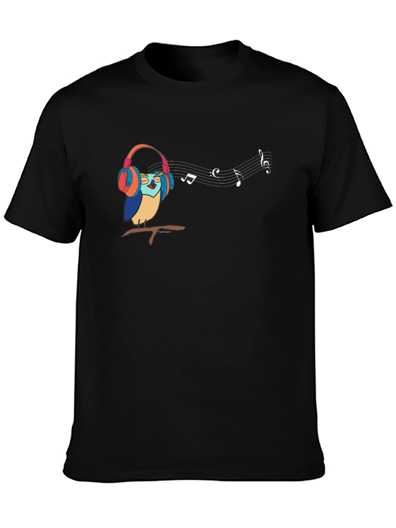 Owl in Headphones Graphic T-Shirt - Music Lover Tee