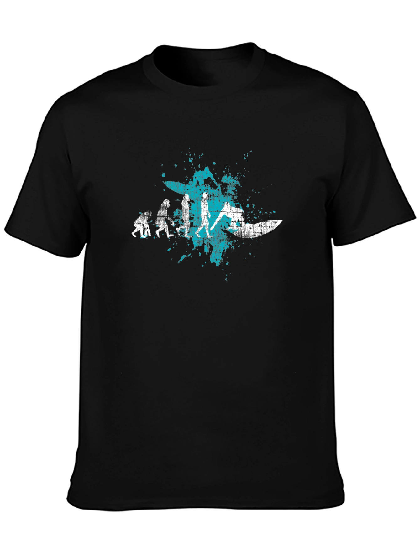 Evolution of Surfing T-Shirt | Black Tee