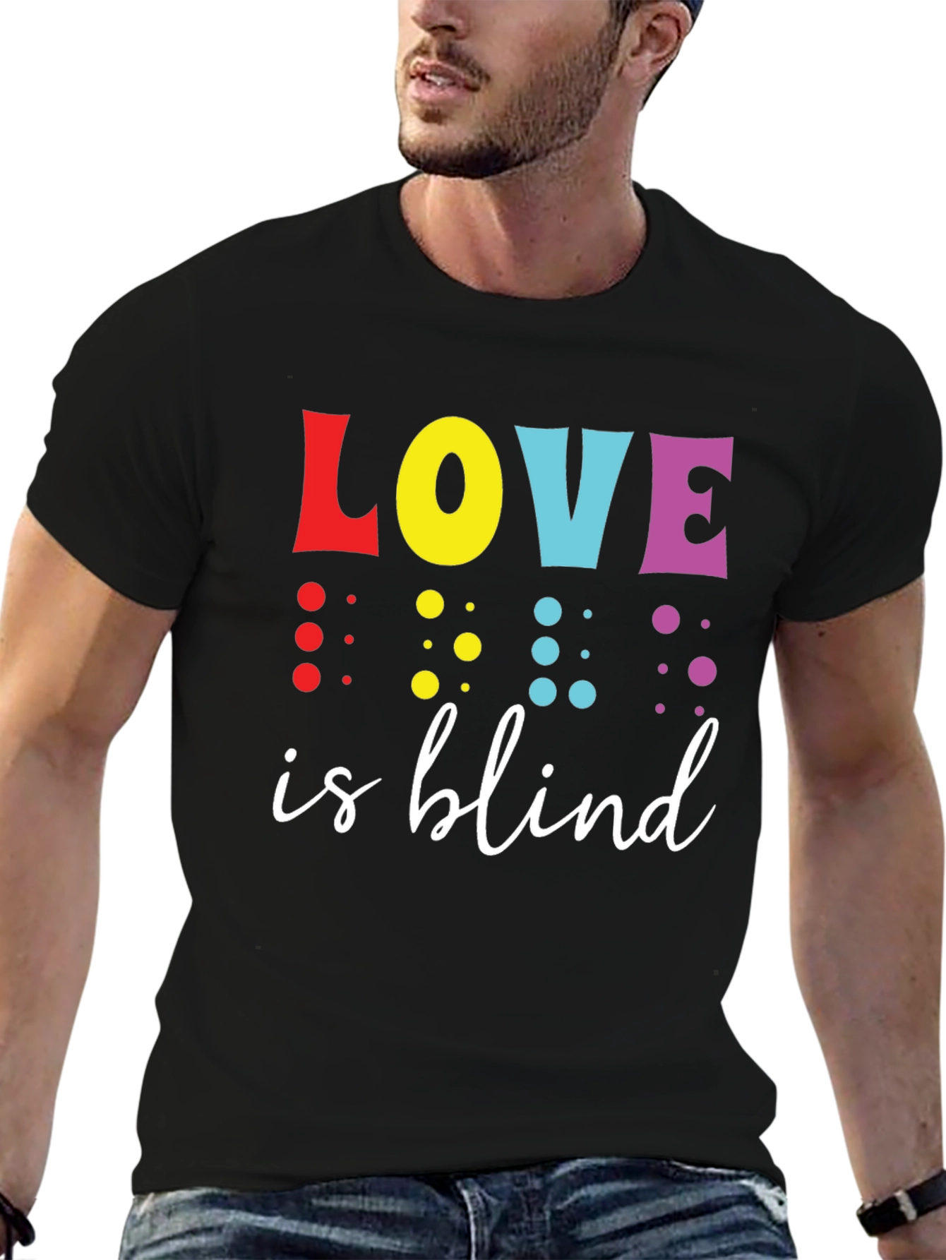 Love is Blind T-Shirt - Unisex Black Cotton Tee