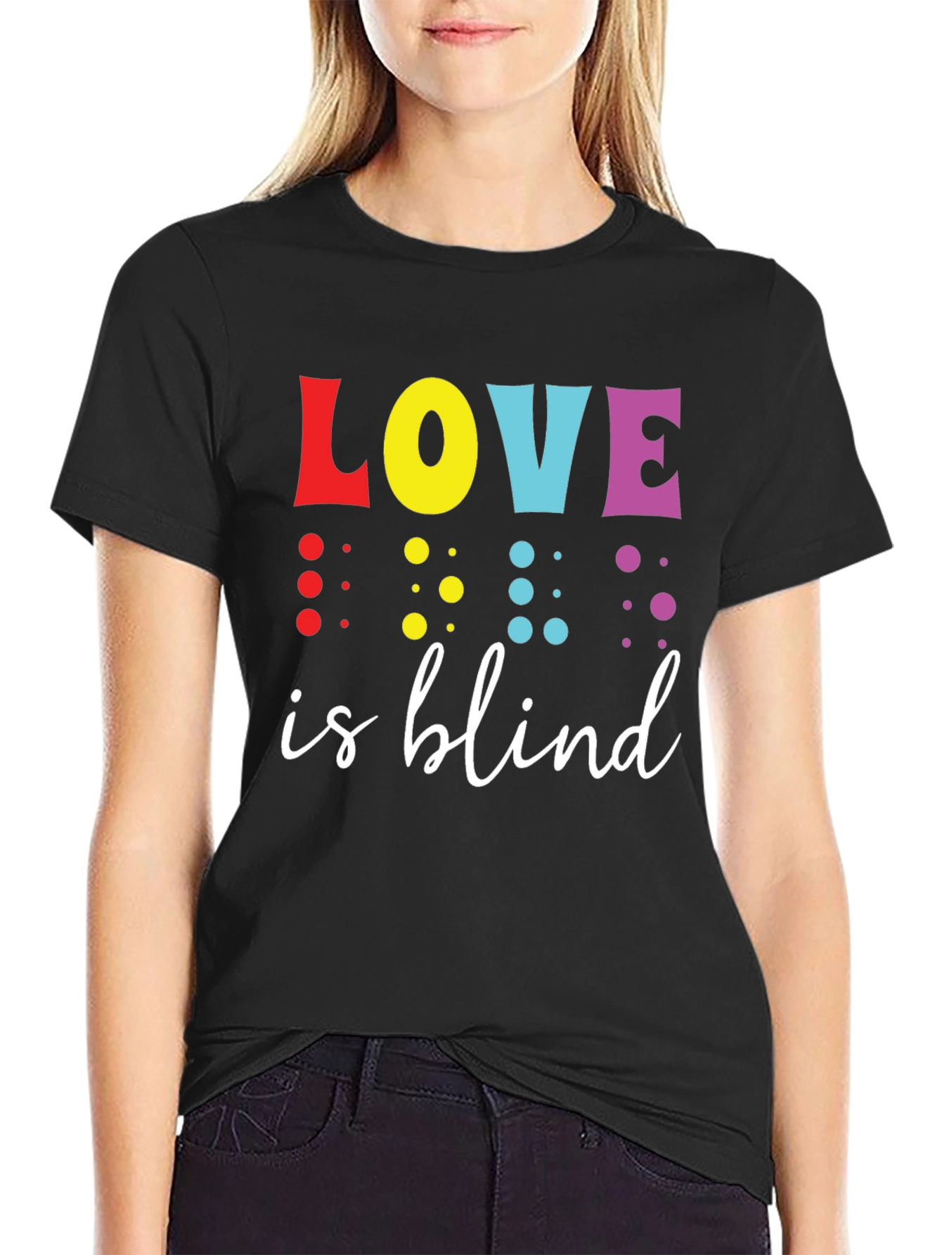 Love is Blind T-Shirt - Unisex Black Cotton Tee