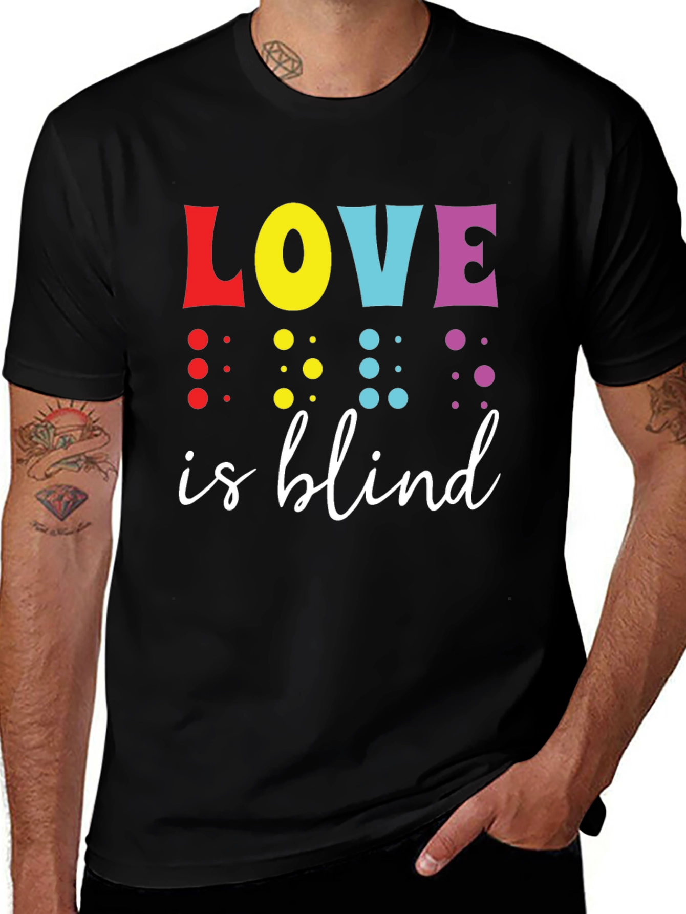 Love is Blind T-Shirt - Unisex Black Cotton Tee