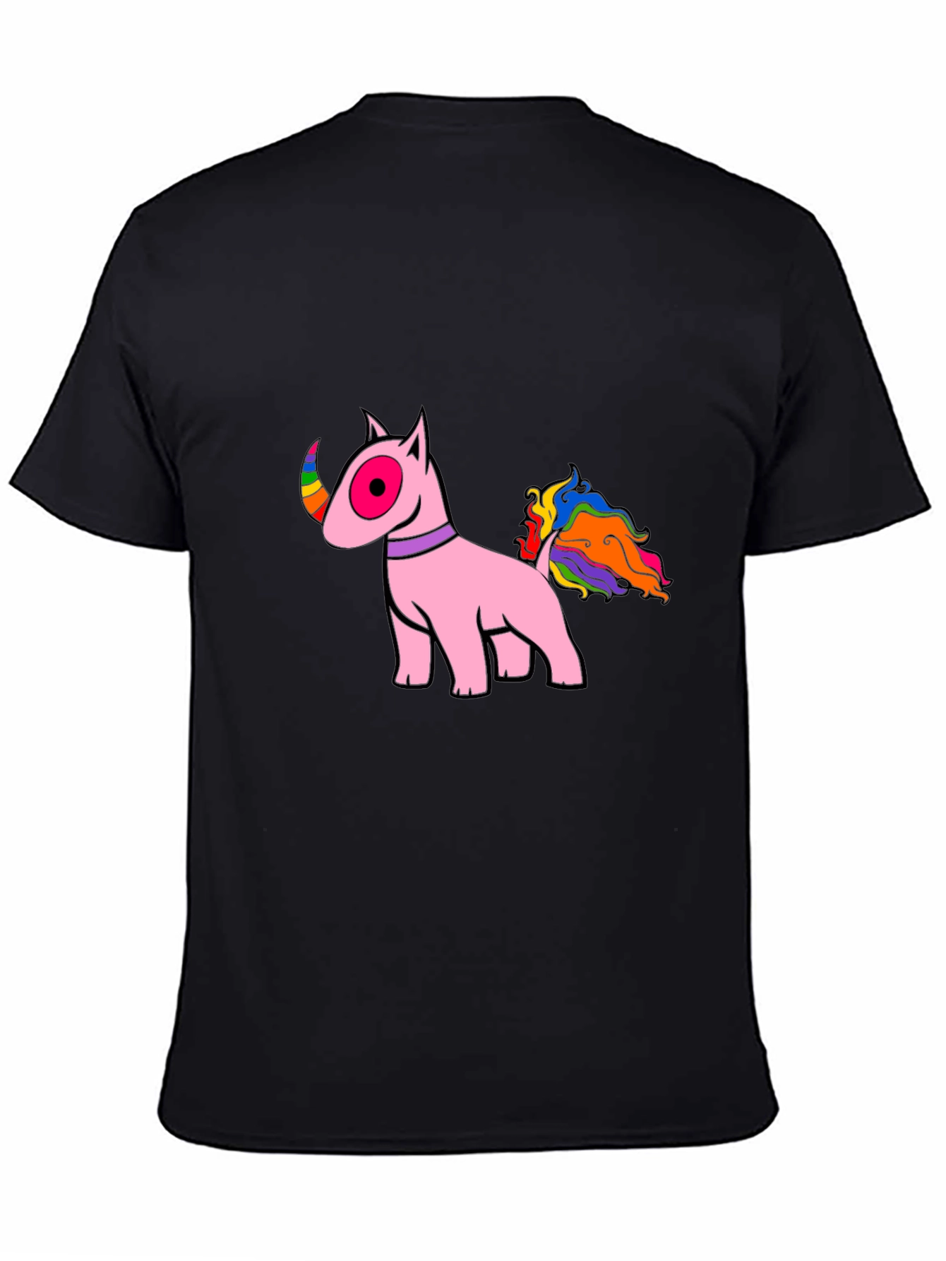 Pink Bull Terrier Rainbow Tail T-Shirt