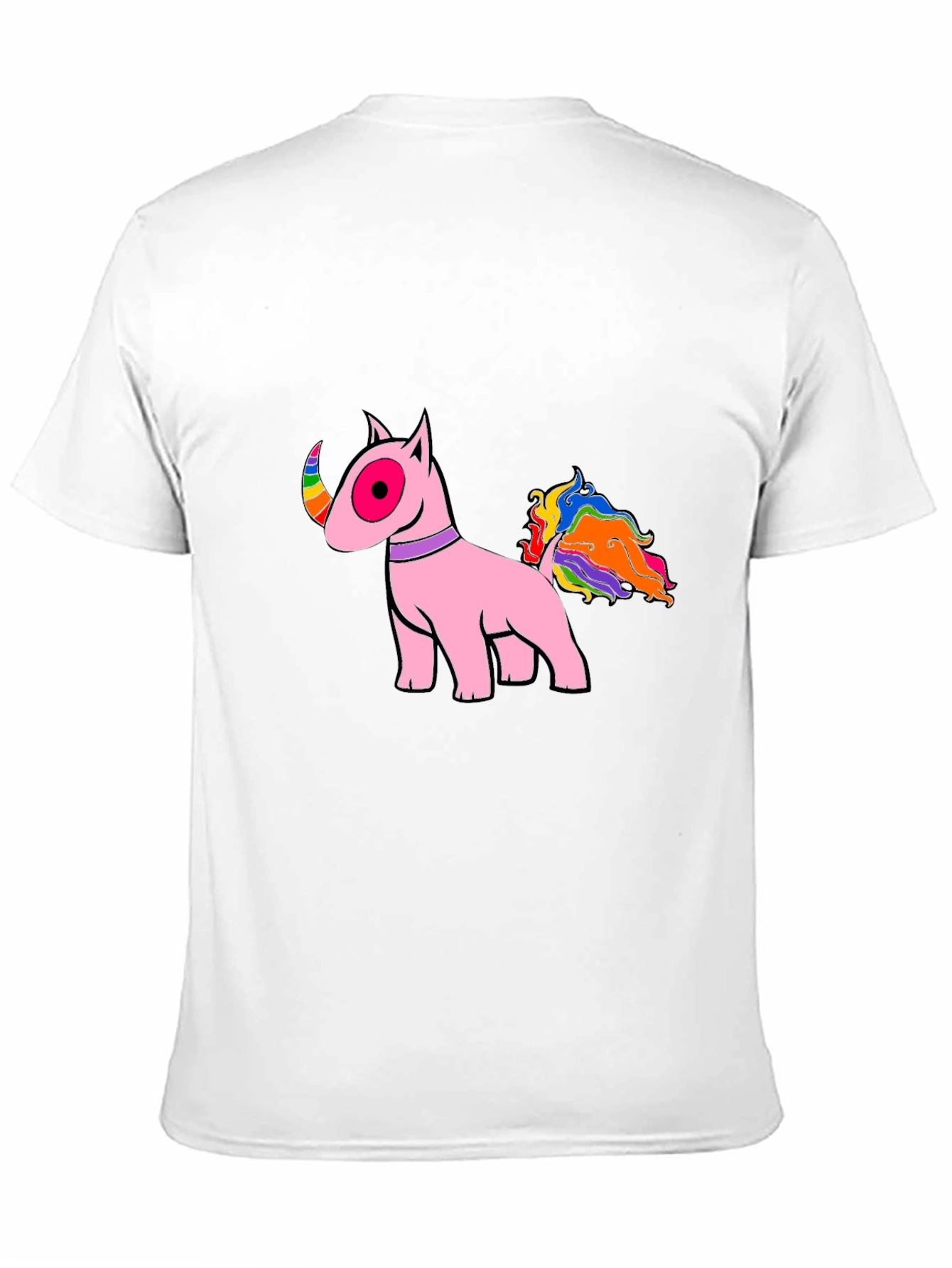 Pink Bull Terrier Rainbow Tail T-Shirt