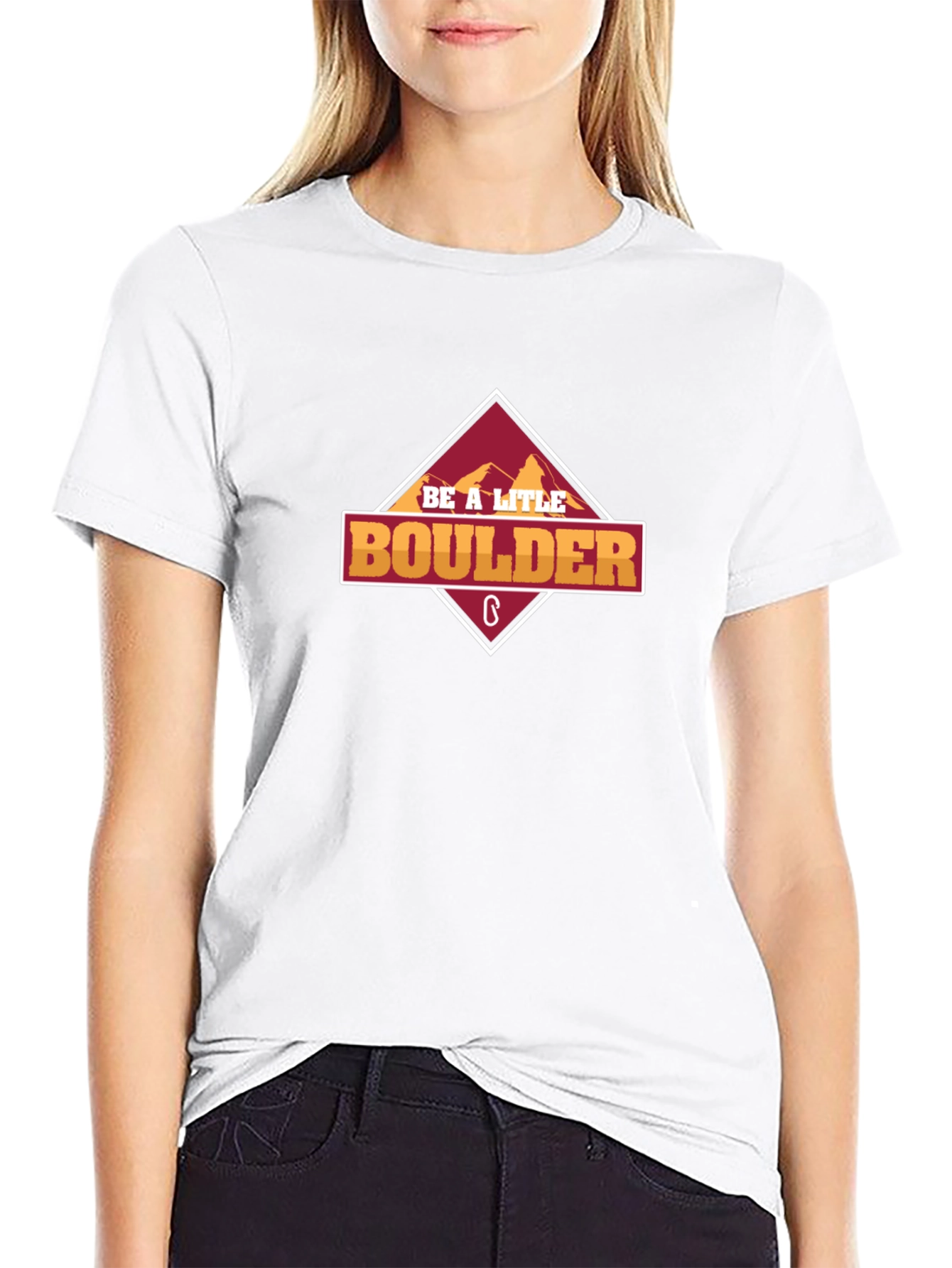 Be A Little Boulder Graphic T-Shirt - Black