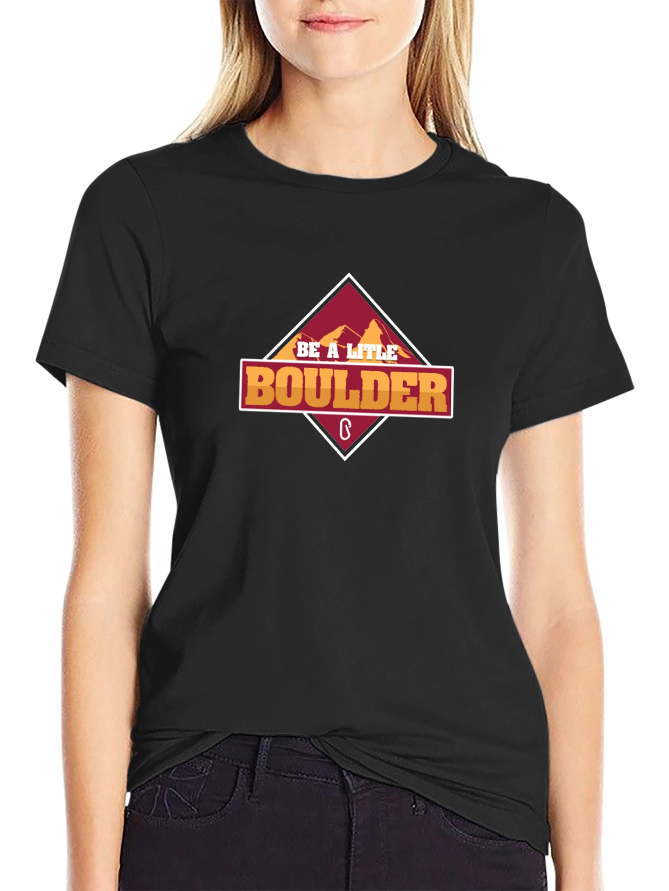 Be A Little Boulder Graphic T-Shirt - Black