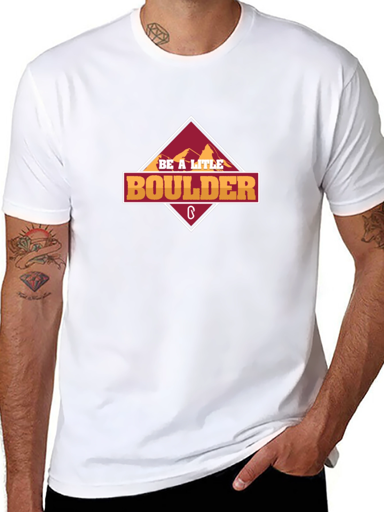 Be A Little Boulder Graphic T-Shirt - Black