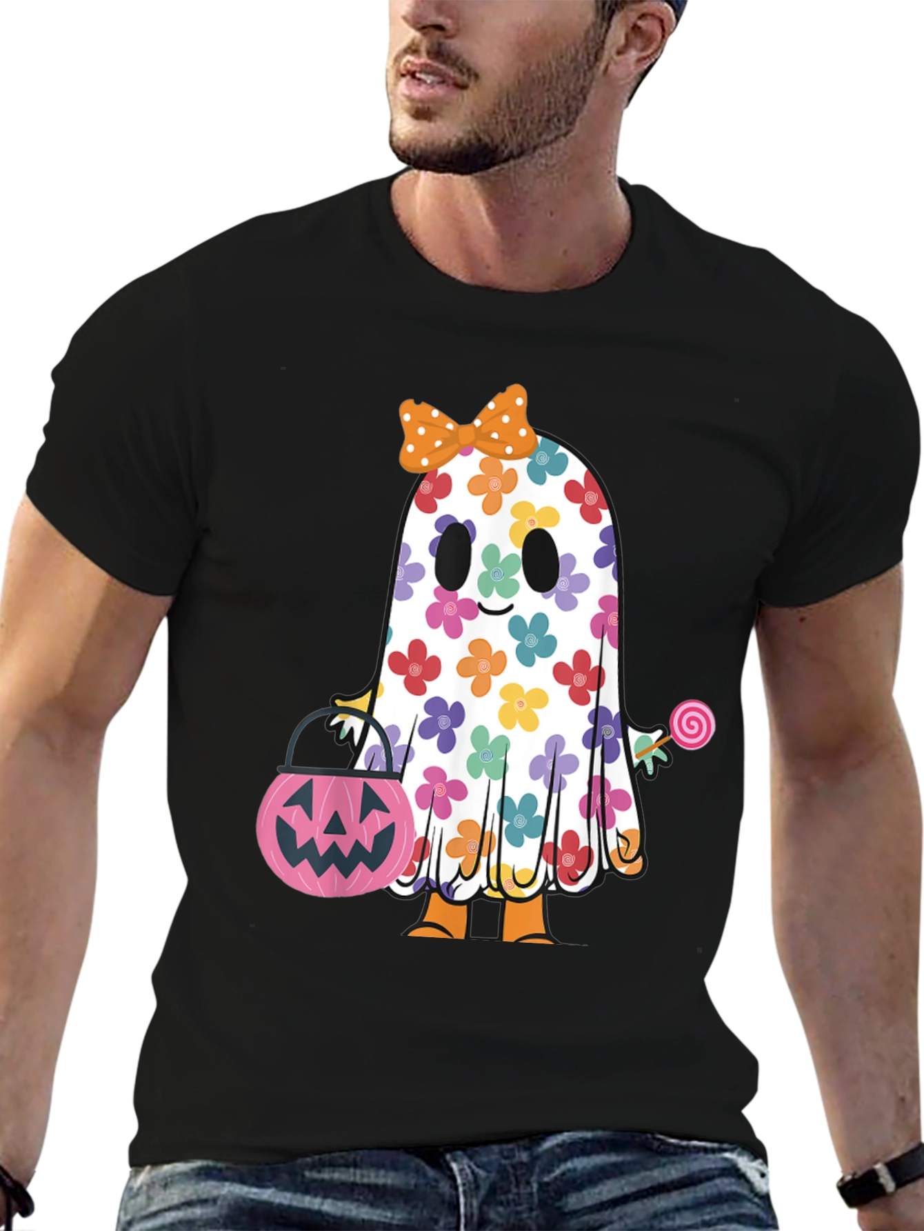 Halloween Ghost Floral Tee
