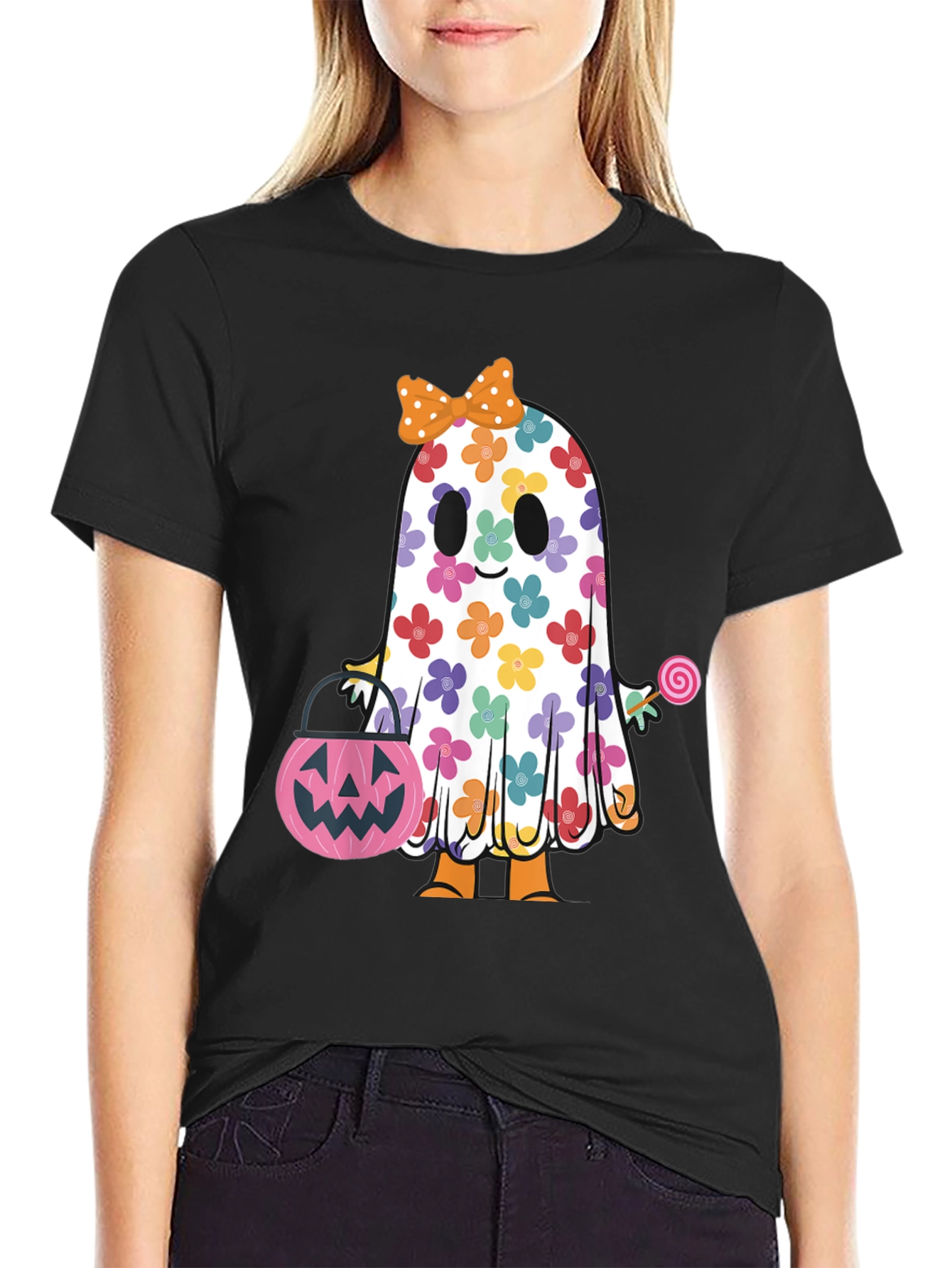 Halloween Ghost Floral Tee