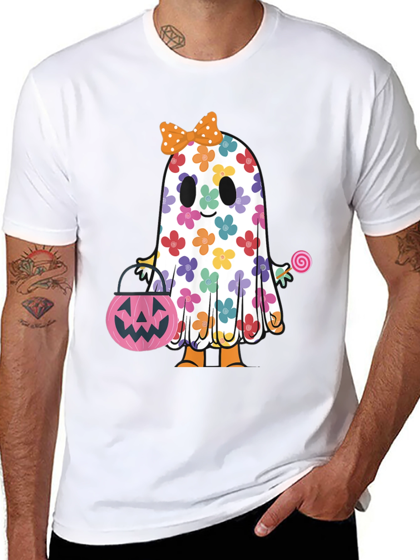 Halloween Ghost Floral Tee