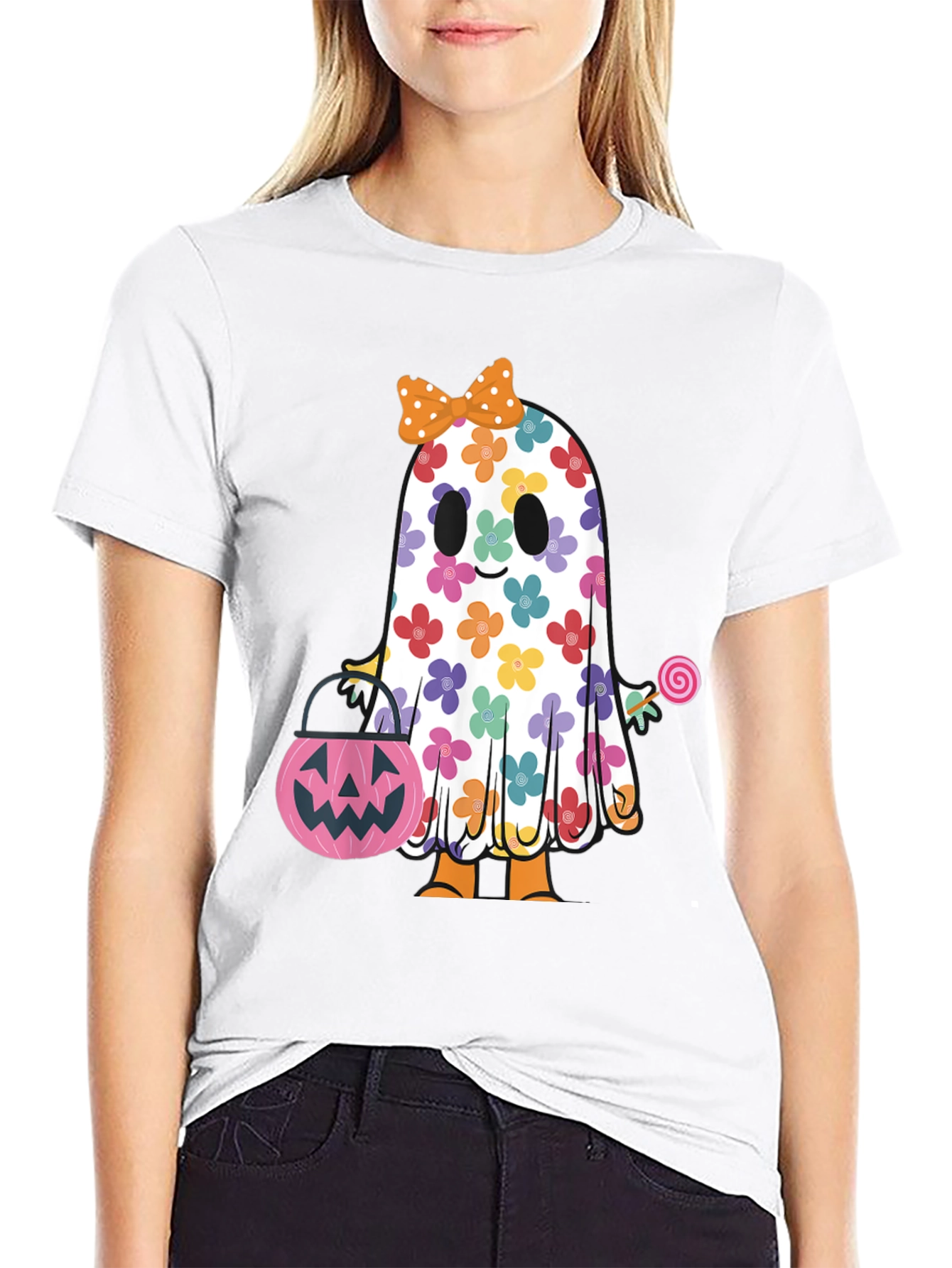 Halloween Ghost Floral Tee