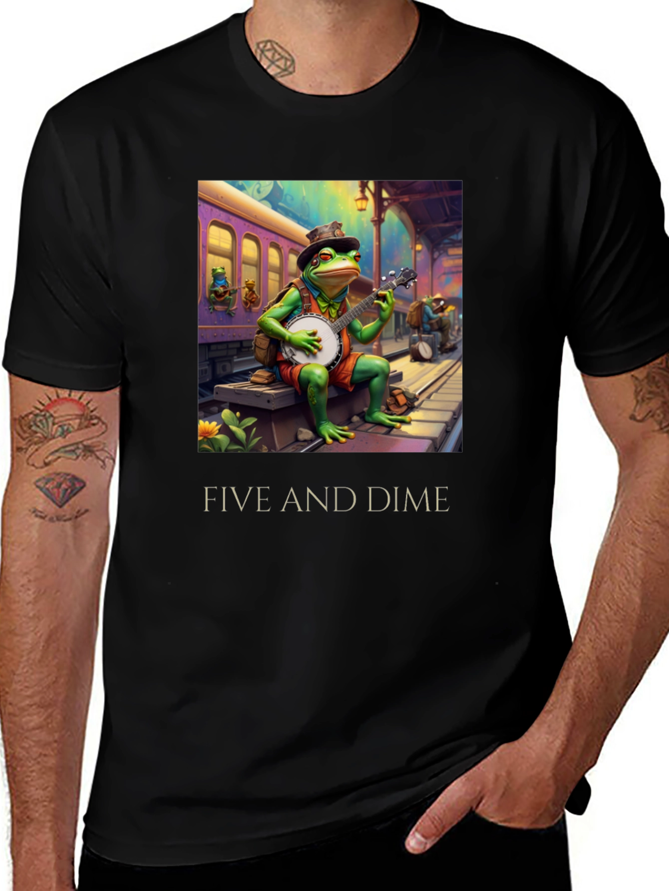 Five and Dime Frog Musician T-Shirt