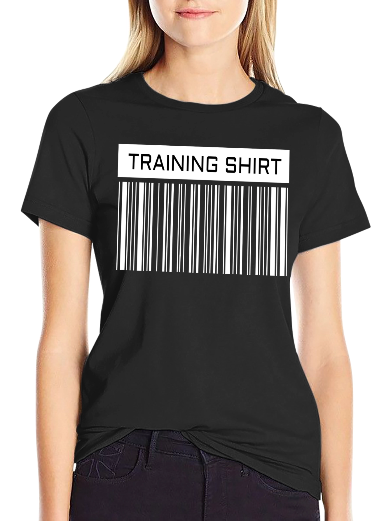 Training Shirt Barcode Funny Workout Gym Tee