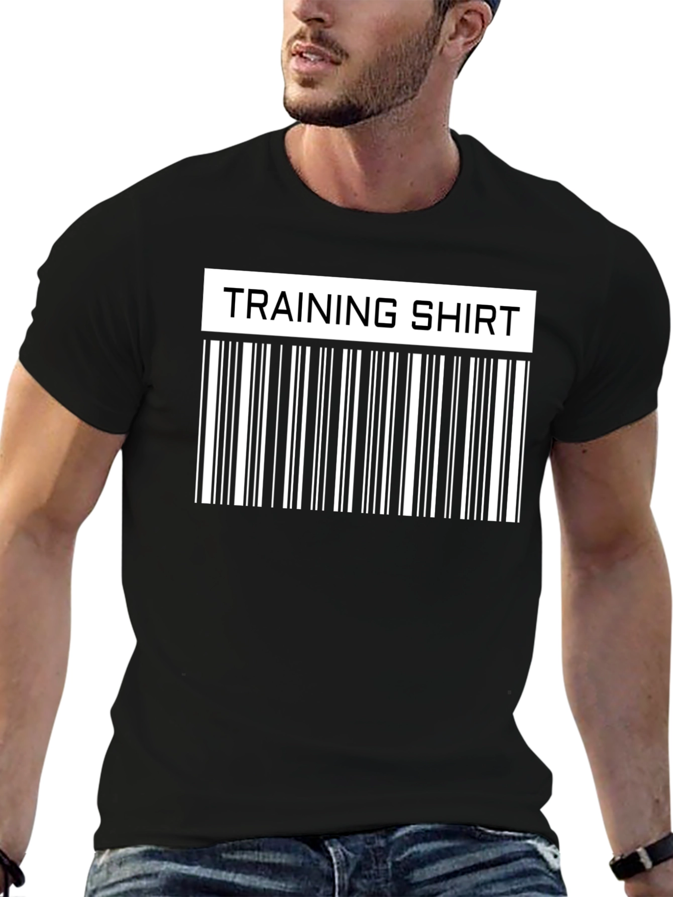 Training Shirt Barcode Funny Workout Gym Tee