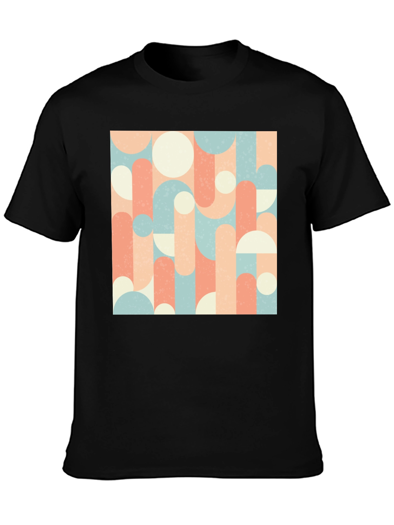 Retro Geometric Pattern Tee - Abstract Design T-Shirt