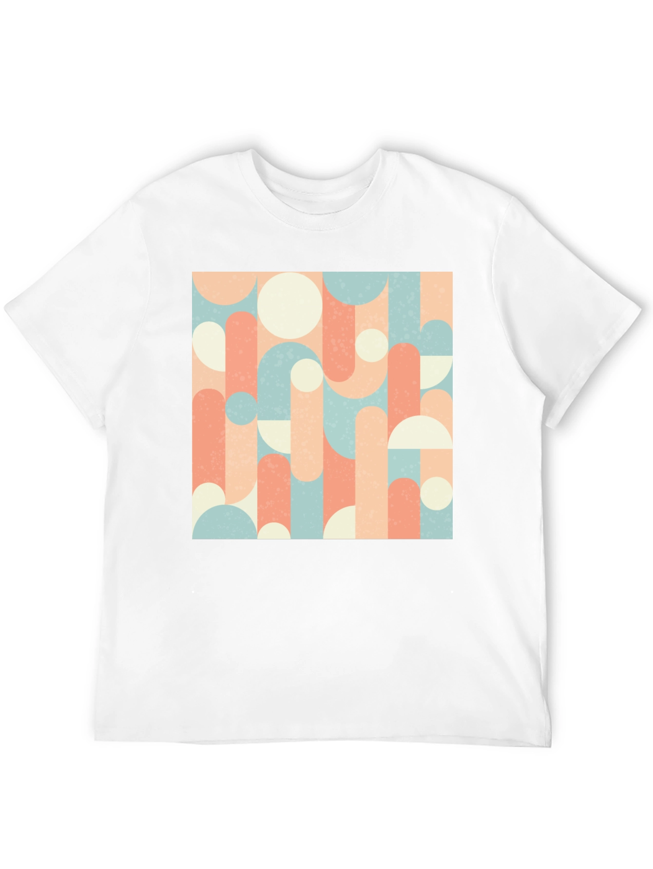 Retro Geometric Pattern Tee - Abstract Design T-Shirt