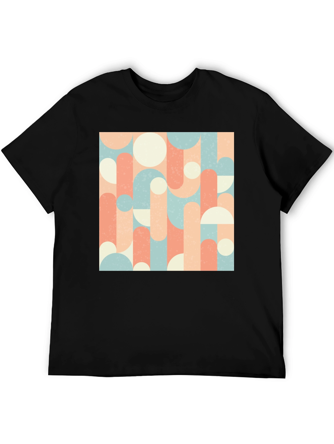 Retro Geometric Pattern Tee - Abstract Design T-Shirt