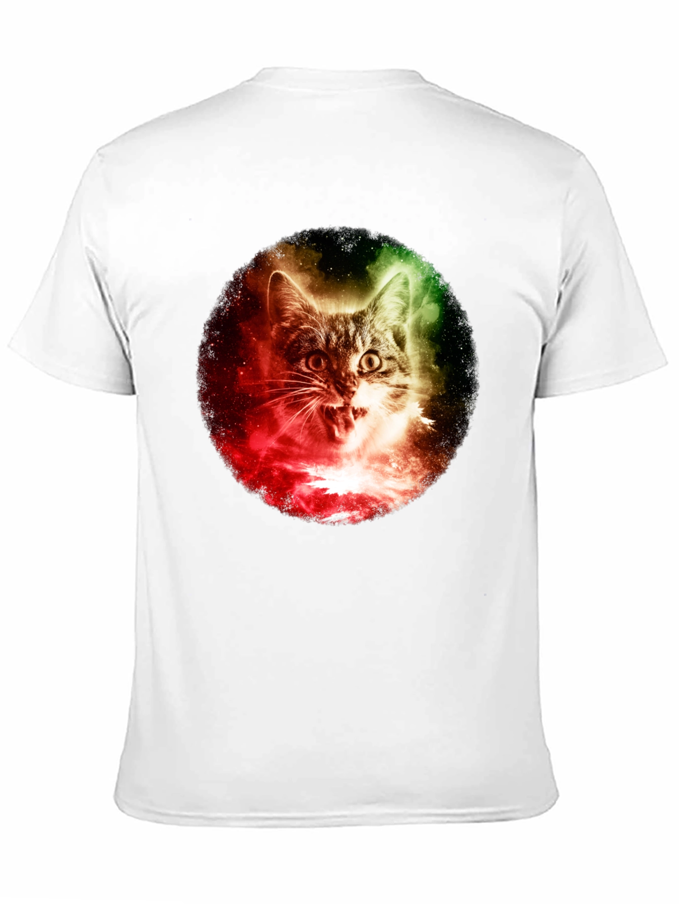 Cosmic Cat Graphic T-Shirt - Black