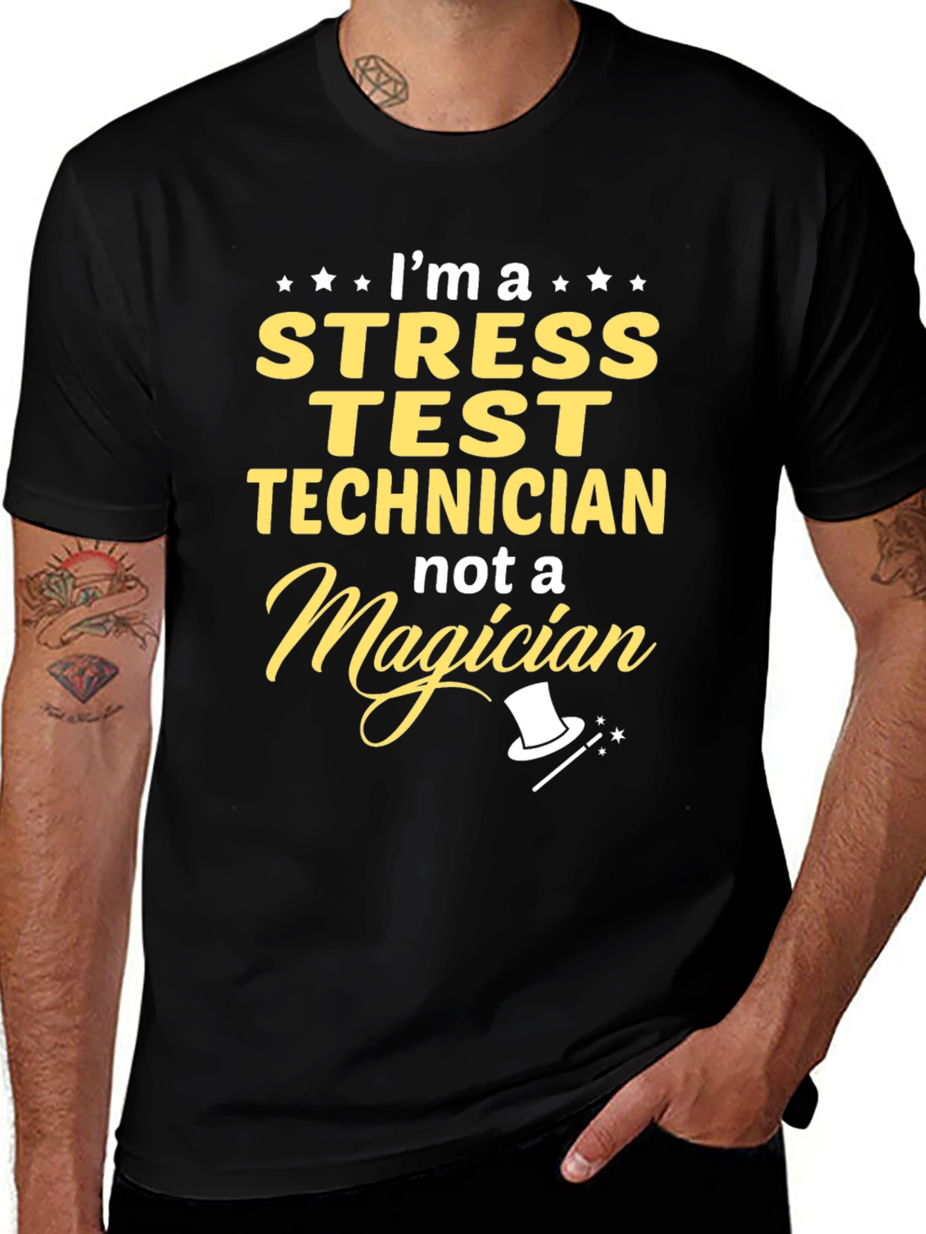 Stress Test Technician T-Shirt - Not A Magician Design