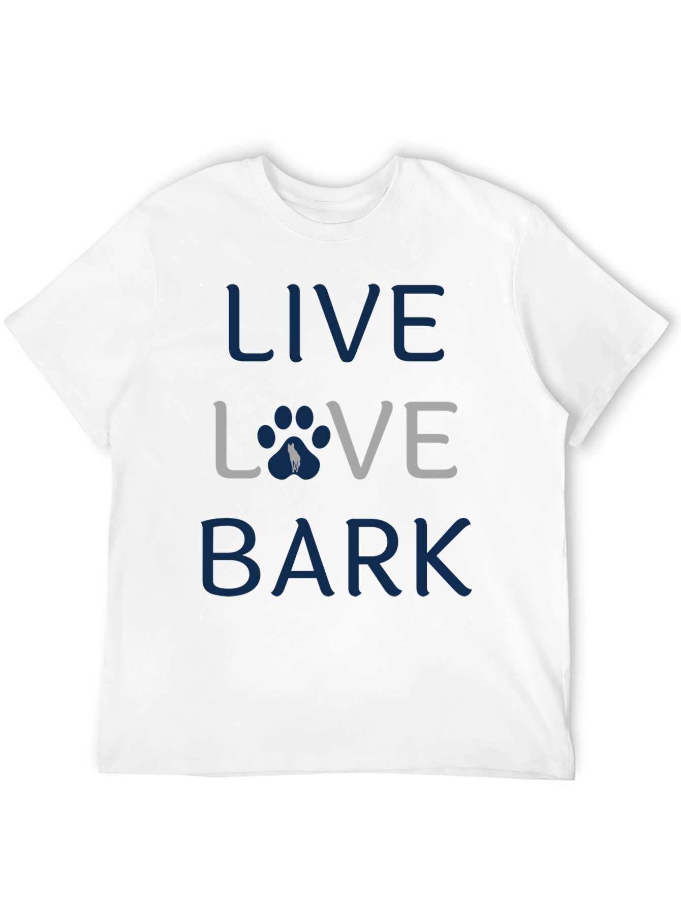 Live Love Bark T-Shirt - Dog Paw Design