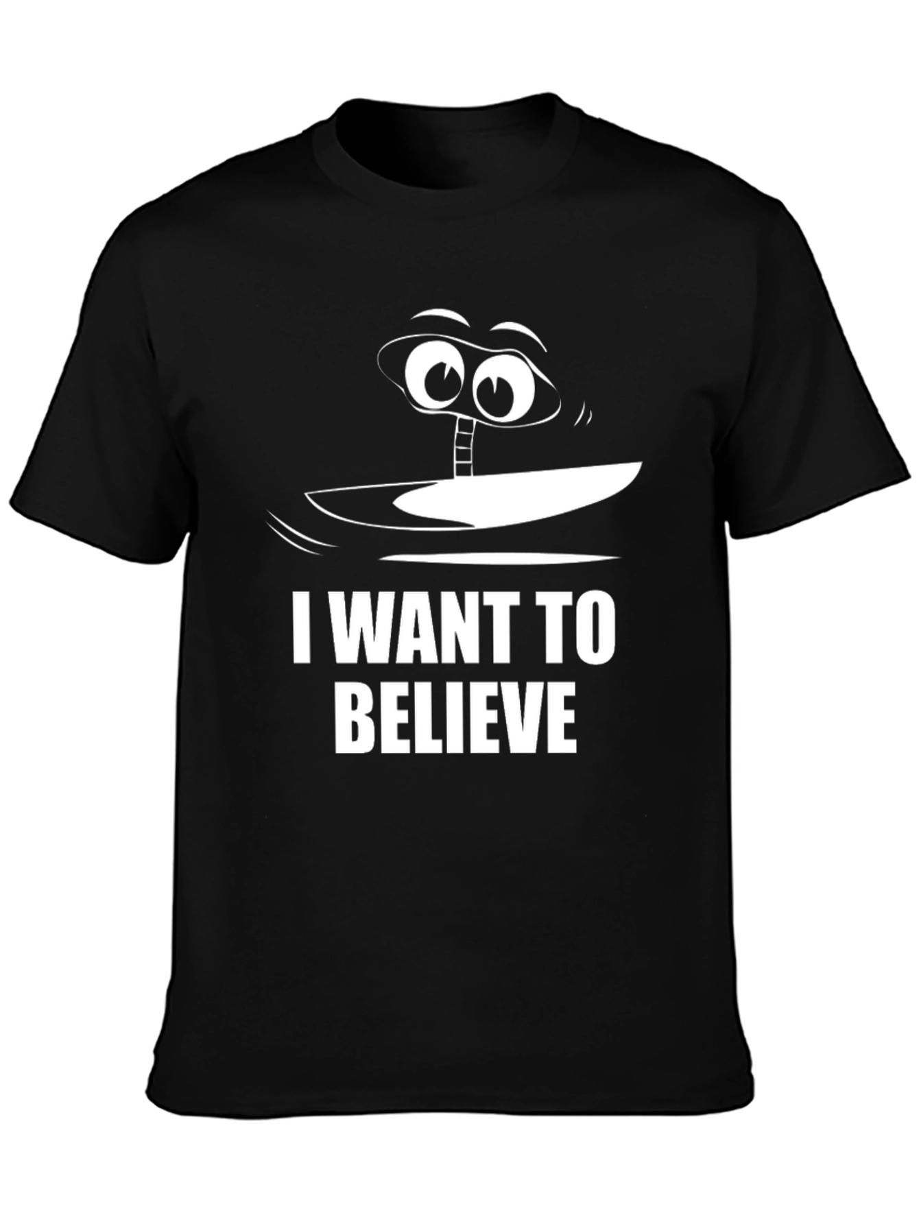 I Want To Believe UFO Black Graphic T-Shirt