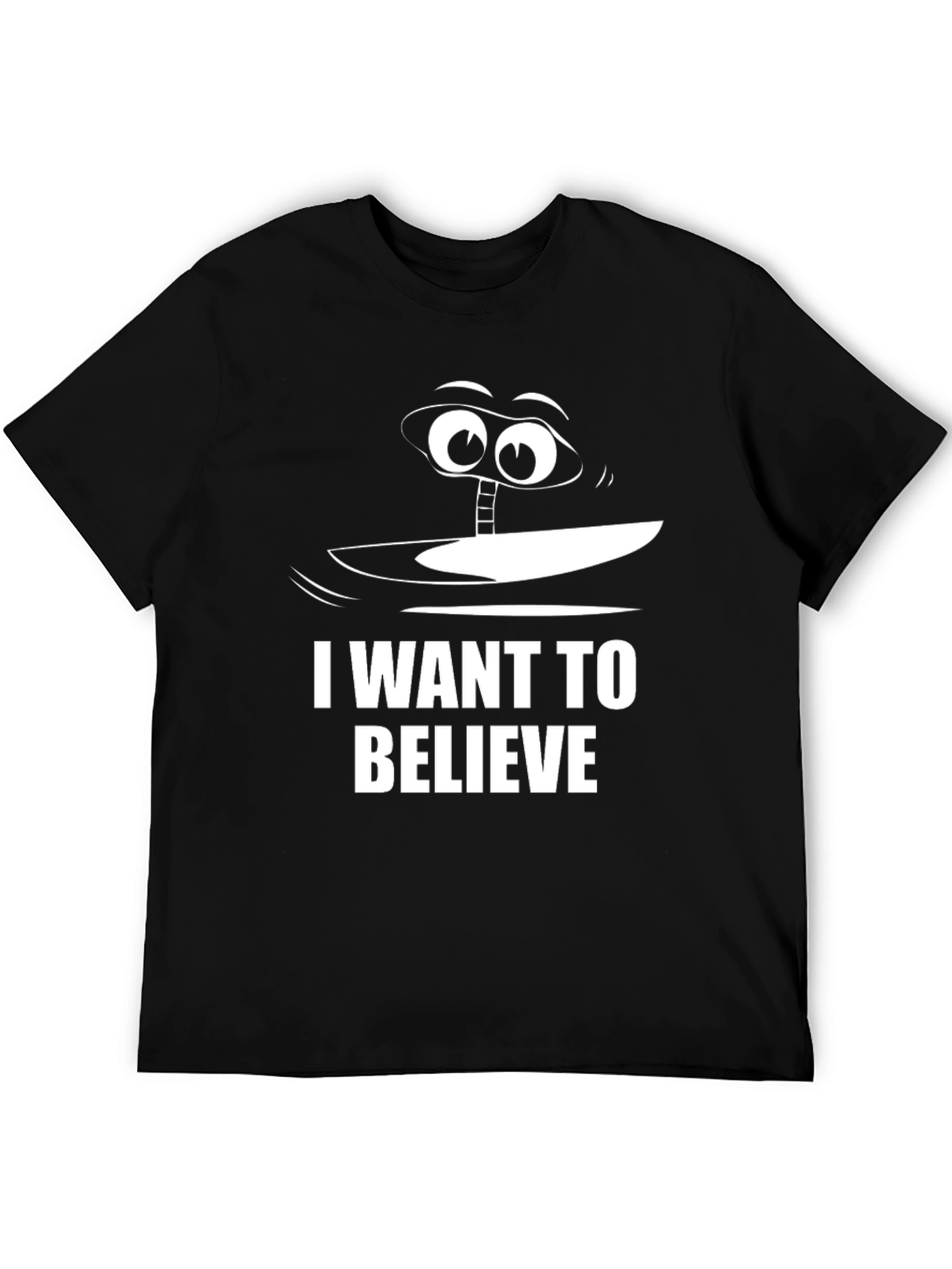 I Want To Believe UFO Black Graphic T-Shirt