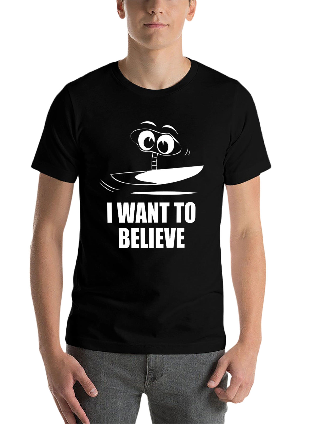 I Want To Believe UFO Black Graphic T-Shirt