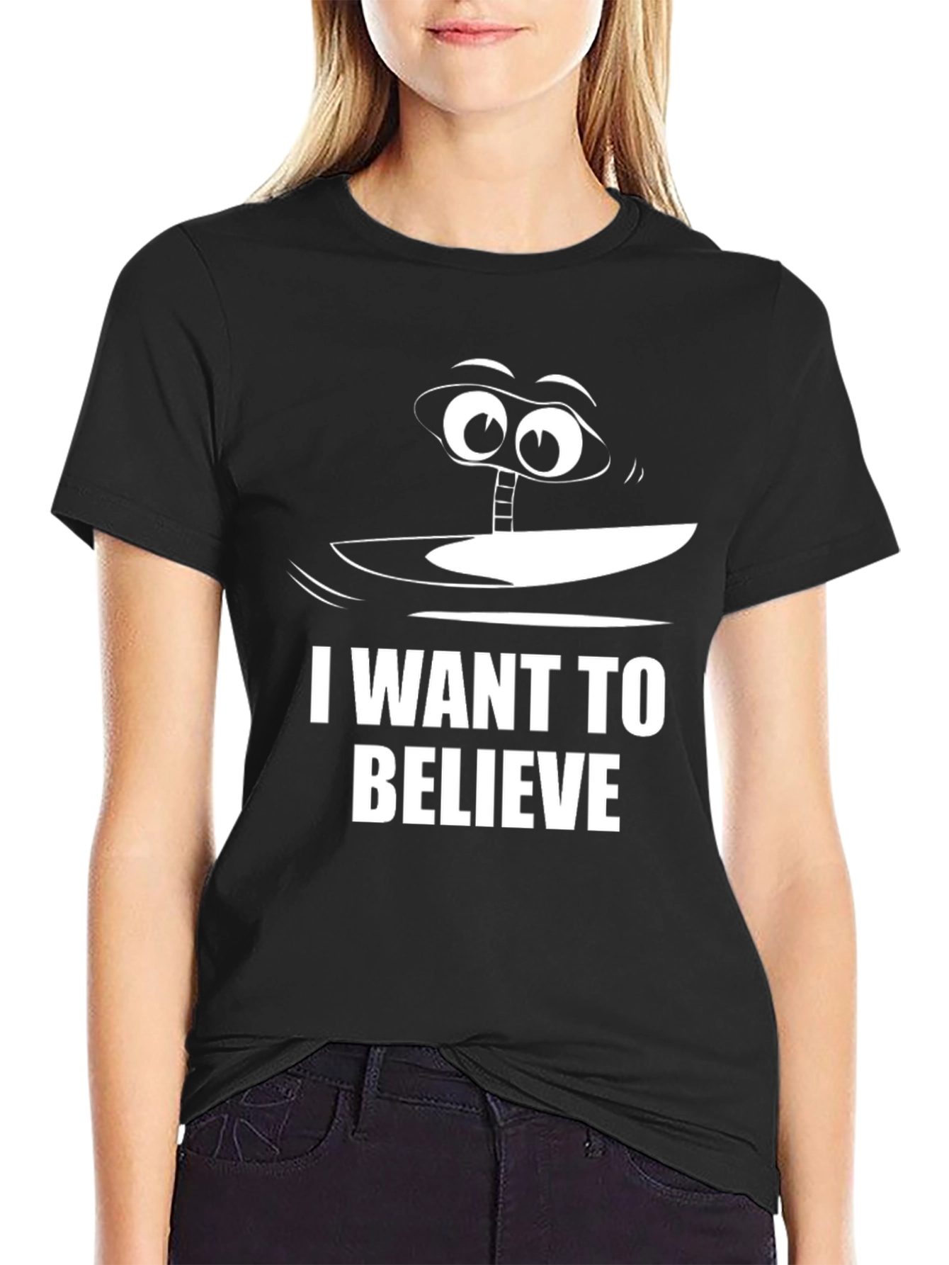 I Want To Believe UFO Black Graphic T-Shirt
