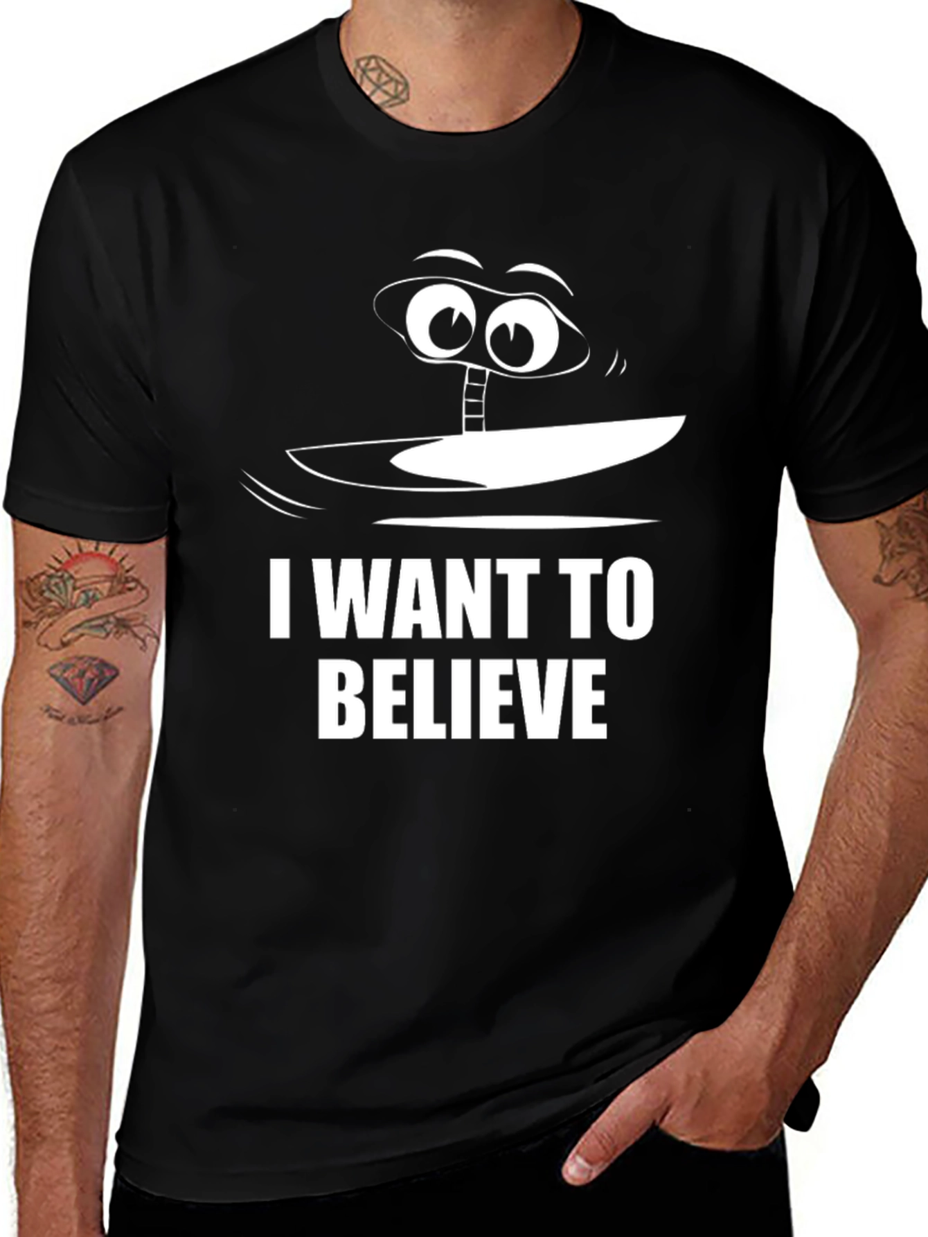 I Want To Believe UFO Black Graphic T-Shirt