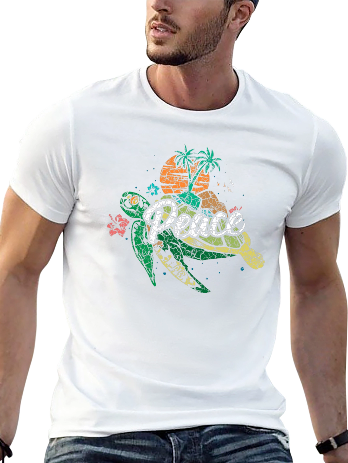 Peace Turtle Graphic T-Shirt