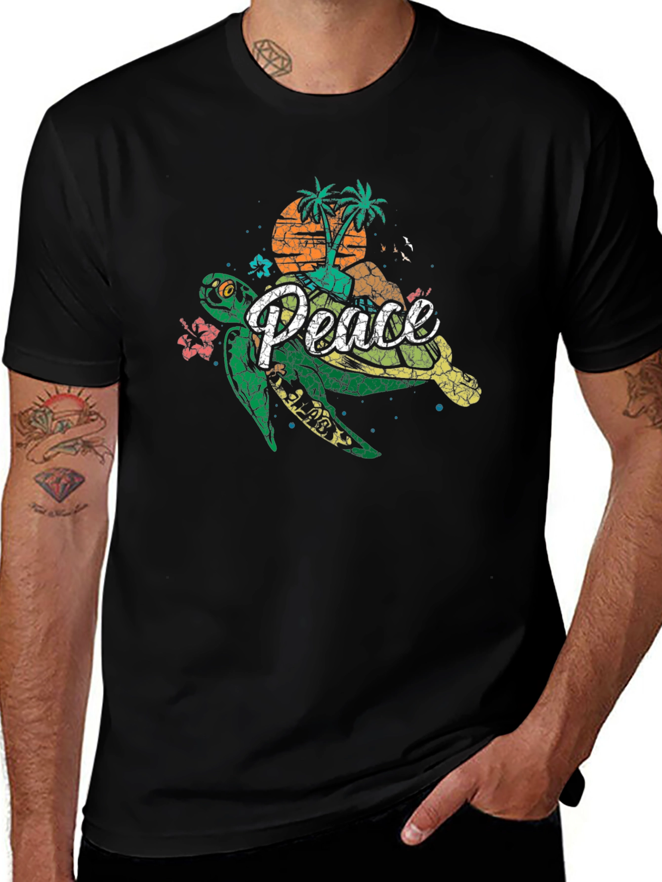 Peace Turtle Graphic T-Shirt