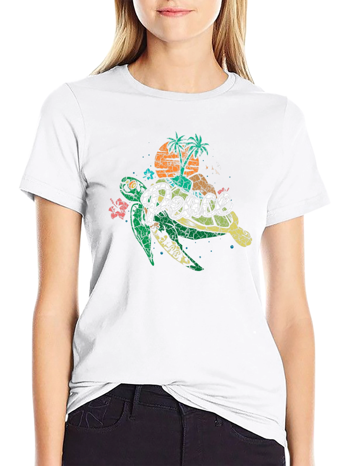 Peace Turtle Graphic T-Shirt