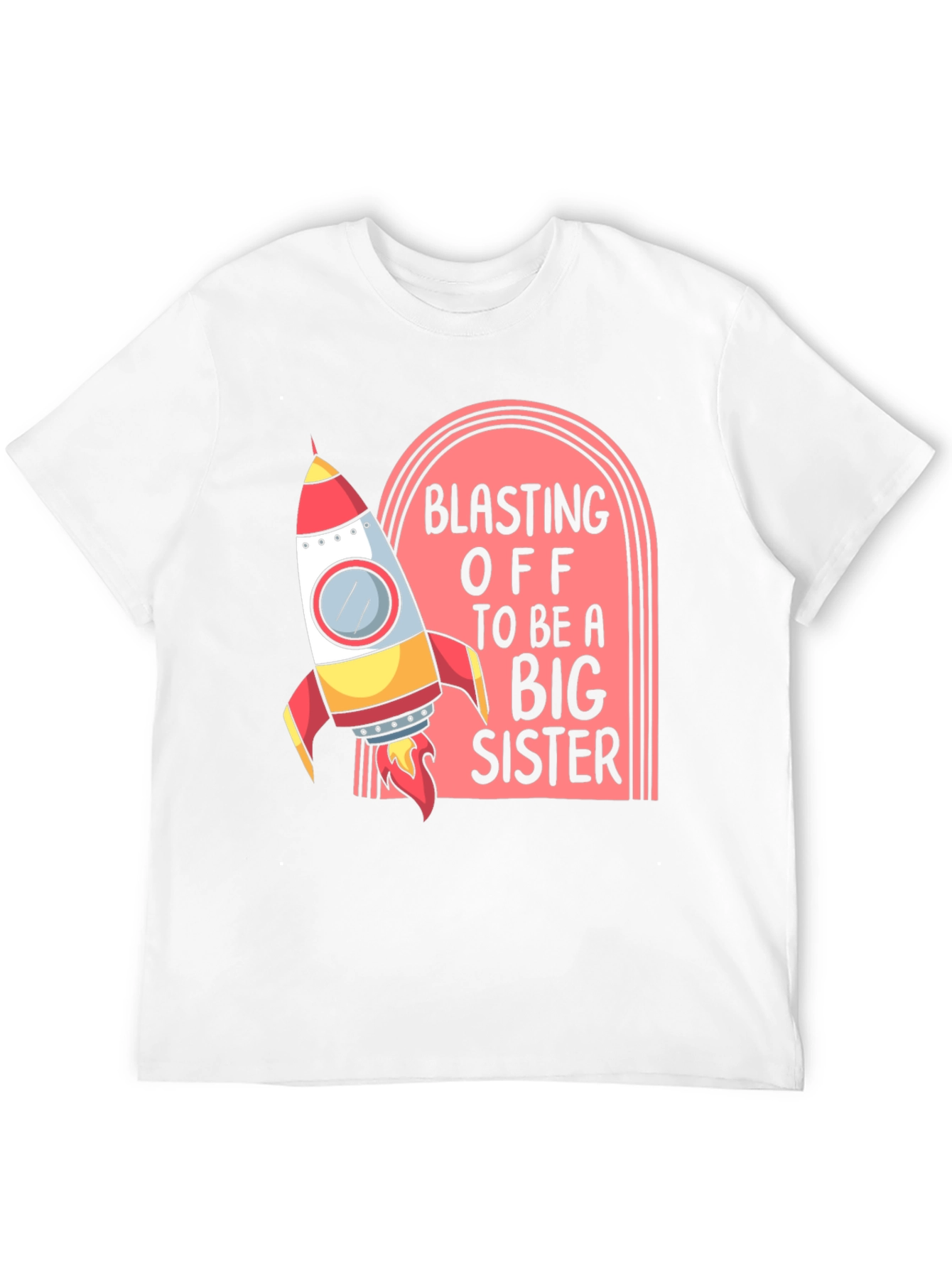 Blasting Off Big Sister Tee - Rocket Design