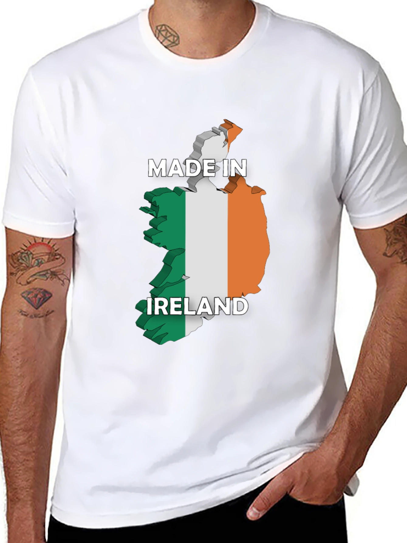Made In Ireland T-Shirt Irish Flag Map Graphic Tee