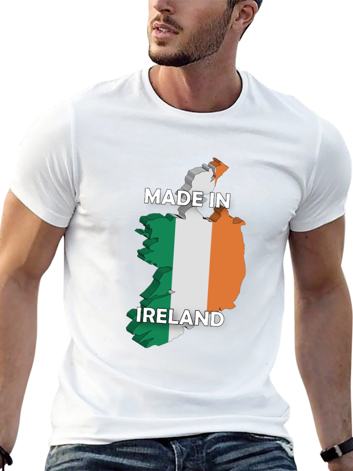 Made In Ireland T-Shirt Irish Flag Map Graphic Tee